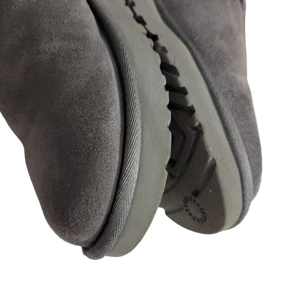 UGG Classic Tall Boots II Grey Suede Shearling Sheepskin Fur Flat Comfort Size 8 - Picture 8 of 12